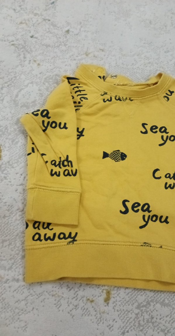 Sarı Baskılı Erkek Sweatshirt - Görsel 2