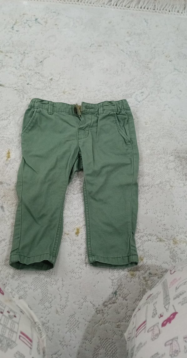 Düğmeli Yeşil Erkek Çocuk Pantolonu - Görsel 2