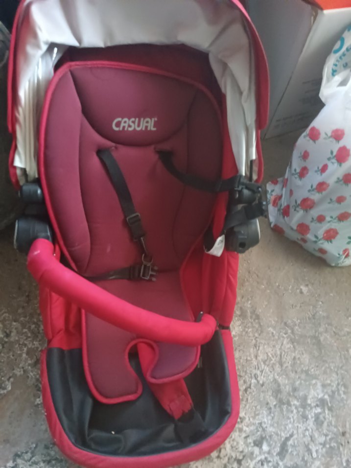 travel sistem Koyu Kırmızı Bebek arabası - Görsel 5