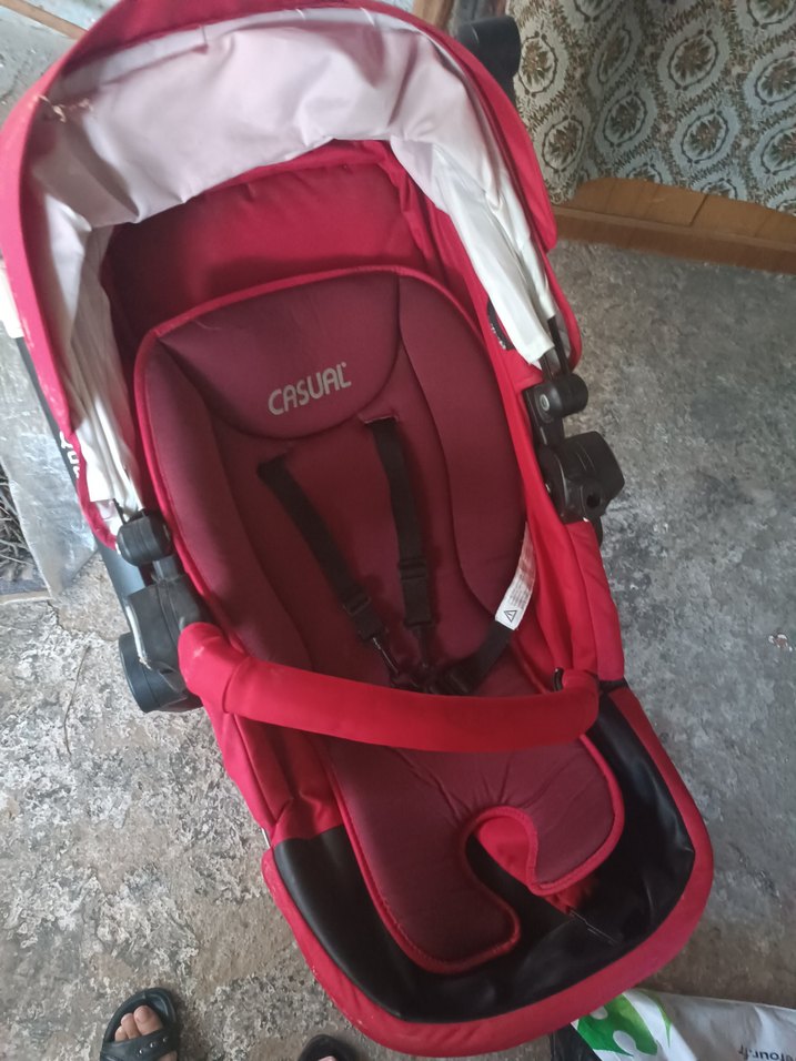 travel sistem Koyu Kırmızı Bebek arabası - Görsel 3