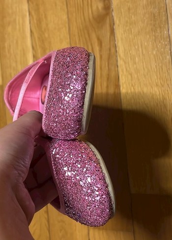 H&M Pembe Parlak Simli Kız Babet Ayakkabı - Görsel 3