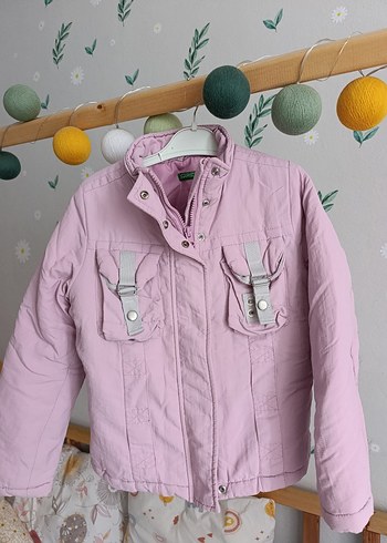 Düğmeli Pembe Streetwear Kız Mont - Görsel 2