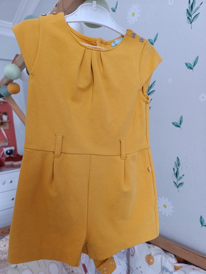 Kız Çocuk Sarı Kemerli Tulum - Görsel 2