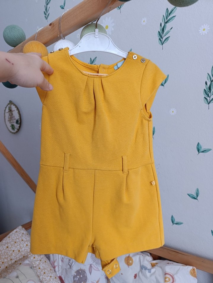 Kız Çocuk Sarı Kemerli Tulum - Görsel 3