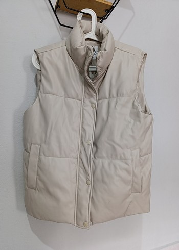 Bej Düğmeli Kolsuz Kadın Yelek - Görsel 2