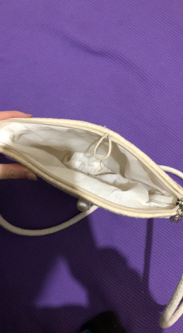 Beyaz Örgü Kadın Çanta - Görsel 3