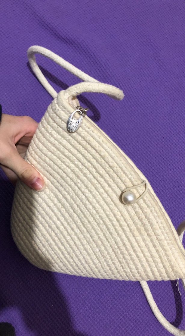 Beyaz Örgü Kadın Çanta - Görsel 2