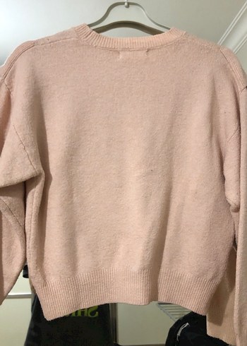 Pembe Kadın Triko Kazak Fırfırlı - Görsel 4