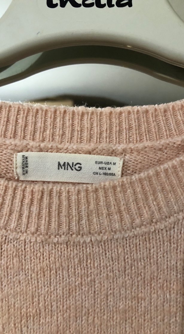 Pembe Kadın Triko Kazak Fırfırlı - Görsel 3