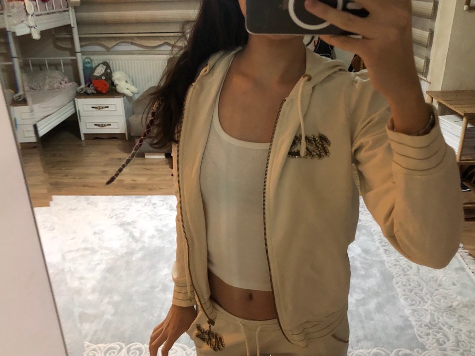 Beyaz Kadın İnce Kesim Eşofman - Görsel 4