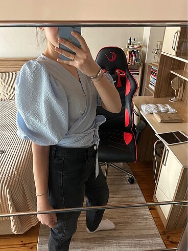 Trendyol & Milla gofre kumaş bağlamalı bluz