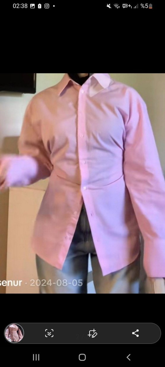 mango çizgili fiyonklu bluz - Görsel 2