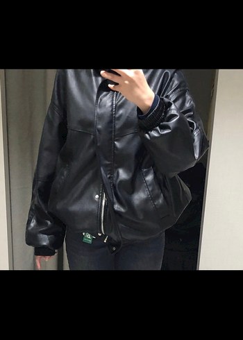 Bershka deri ceket - Görsel 3