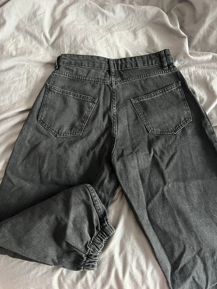 Antrasit Kadın Bol Kesim Kot Pantolon - Görsel 5