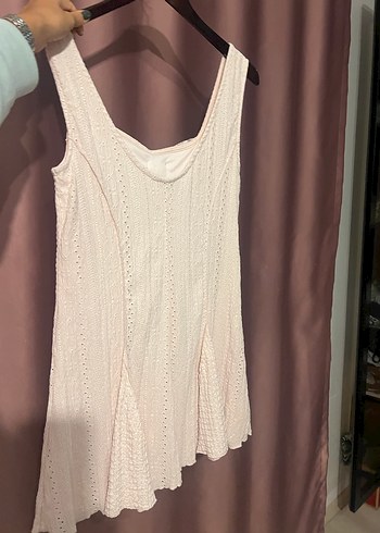 Dantel Detaylı Pembe Dantelli Elbise - Görsel 2