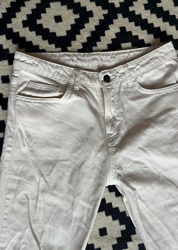 Beyaz Kadın Kot Pantolon - Görsel 3