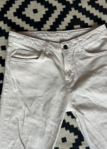 Beyaz Kadın Kot Pantolon - Görsel 2