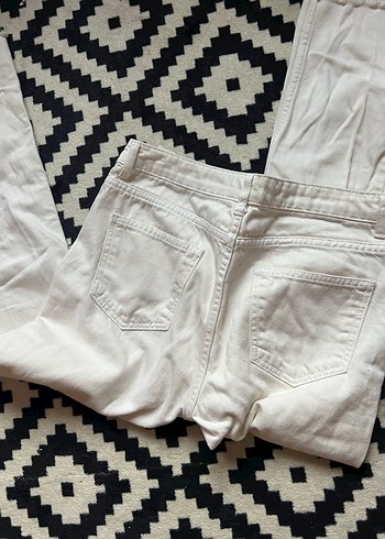 Beyaz Kadın Kot Pantolon - Görsel 5
