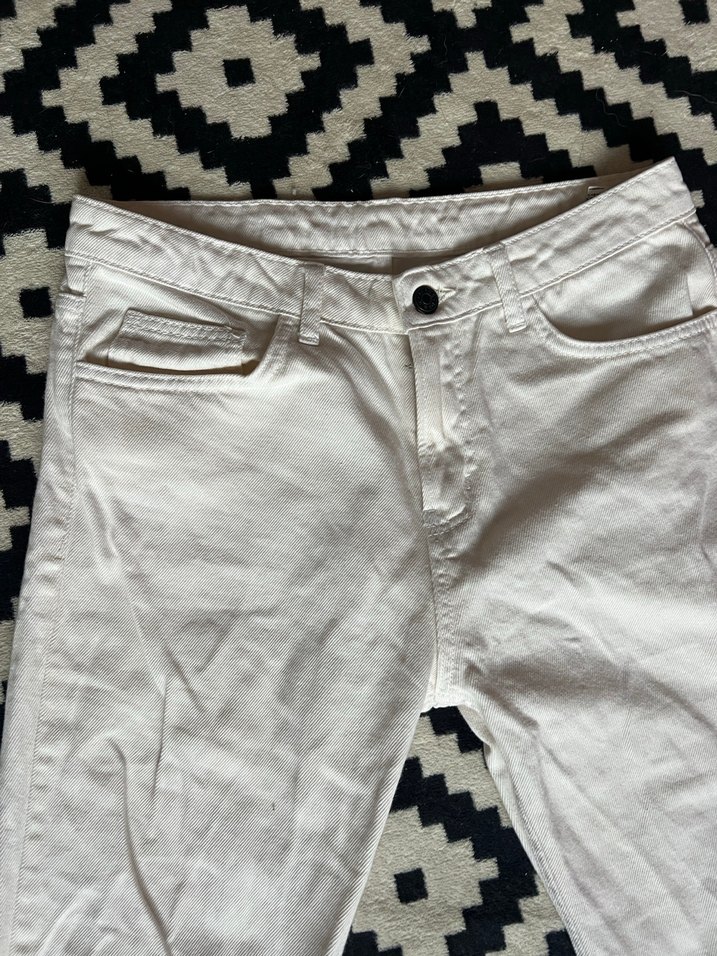 Beyaz Kadın Kot Pantolon - Görsel 3