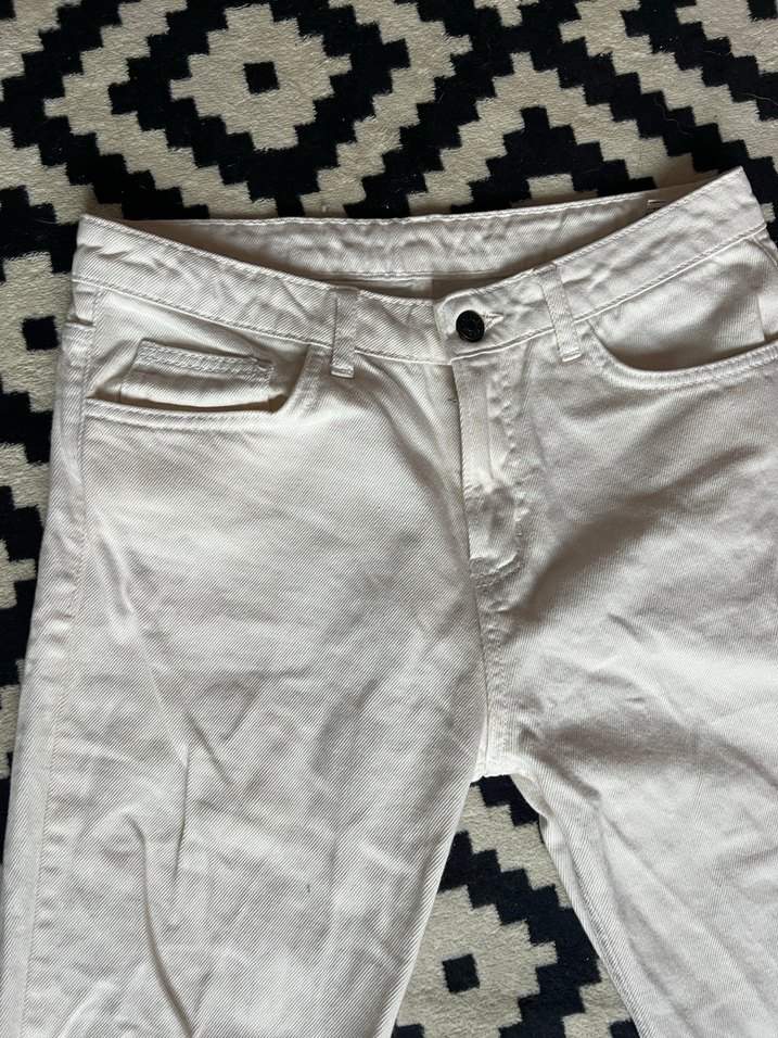 Beyaz Kadın Kot Pantolon - Görsel 2