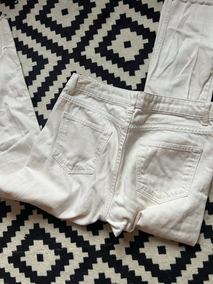 Beyaz Kadın Kot Pantolon - Görsel 5