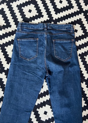 Koyu Mavi Slim Fit Kadın Denim Pantolon - Görsel 4