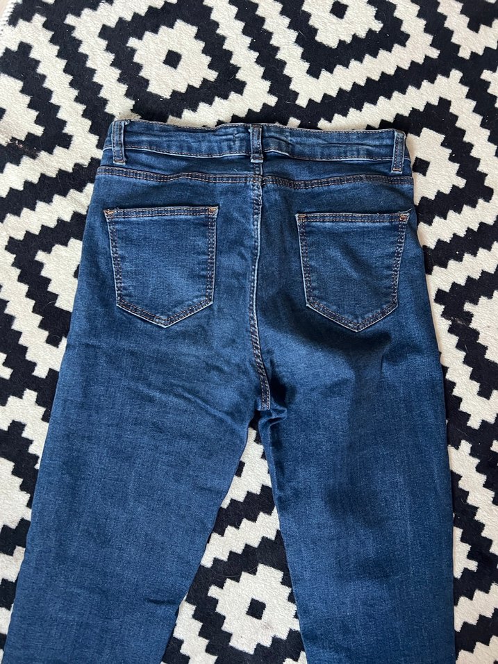 Koyu Mavi Slim Fit Kadın Denim Pantolon - Görsel 4