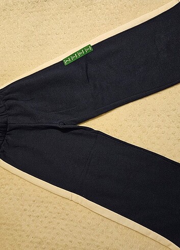 7 Yaş Beden lacivert Renk Zara şeritli pamuklu pantolon