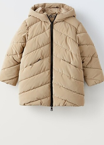 Zara puffer coat with rubberised detail