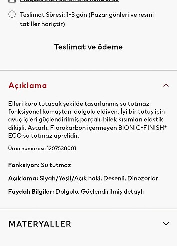 H&M dolgulu su tutmaz eldiven - Görsel 3