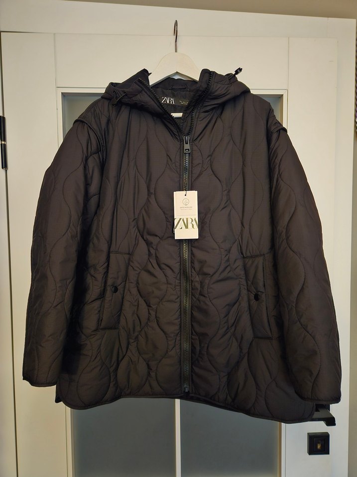 Zara kapüşonlu kapitone mont - Görsel 2