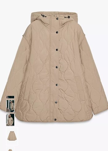 Su geçirmez kapitone kapüşonlu mont - Görsel 7