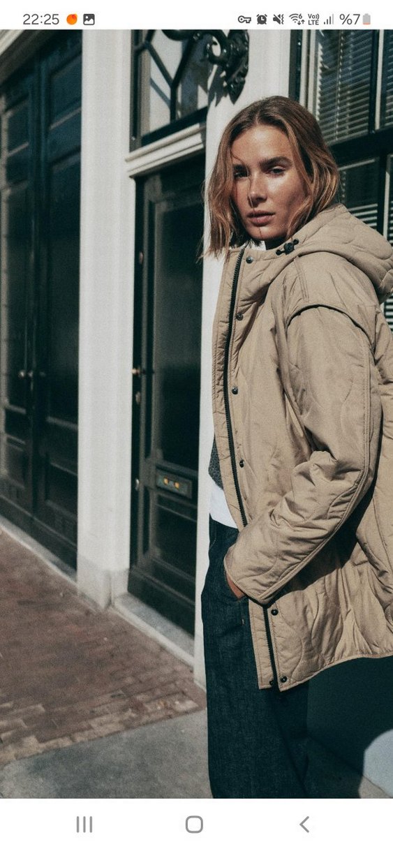 Su geçirmez kapitone kapüşonlu mont - Görsel 5