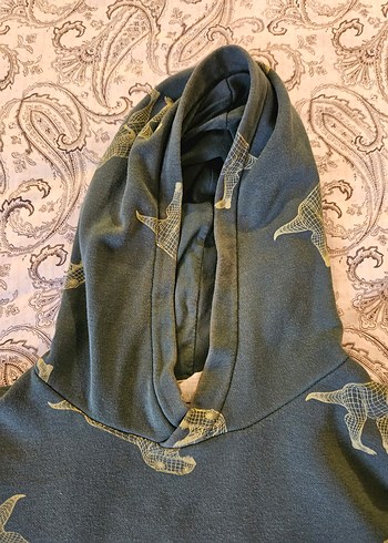 H&M Dinozor desenli kapüşonlu sweatshirt - Görsel 7