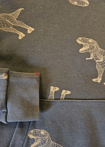 H&M Dinozor desenli kapüşonlu sweatshirt - Görsel 8