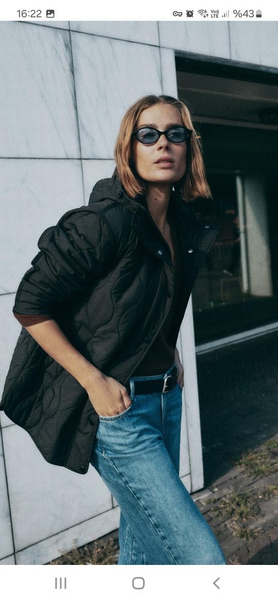 Zara Su Geçirmez Kapüşonlu Kapitone Mont - Görsel 3