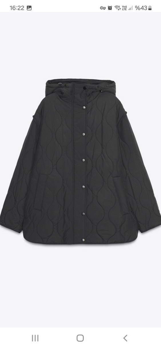 Zara Su Geçirmez Kapüşonlu Kapitone Mont - Görsel 5