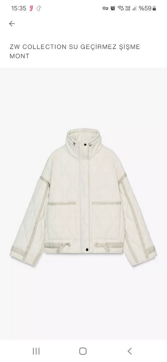 Zara Woman Collection su geçirmez şişme mont - Görsel 2