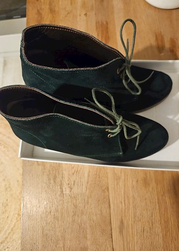 GÖN Yeşil Süet Topuklu Bot - Görsel 5