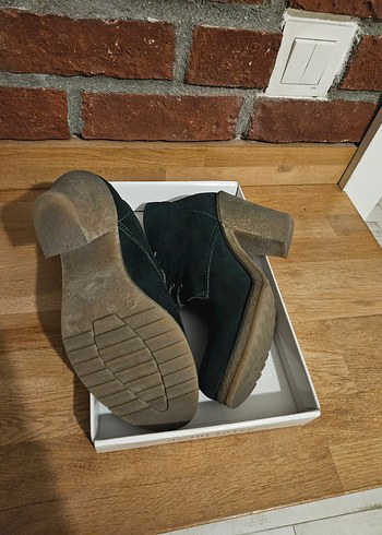 GÖN Yeşil Süet Topuklu Bot - Görsel 6