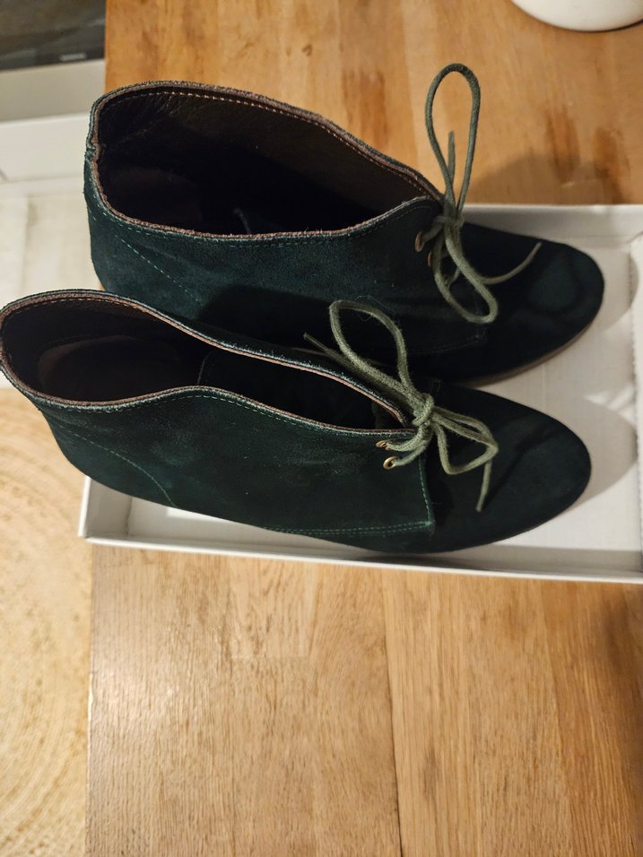 GÖN Yeşil Süet Topuklu Bot - Görsel 5