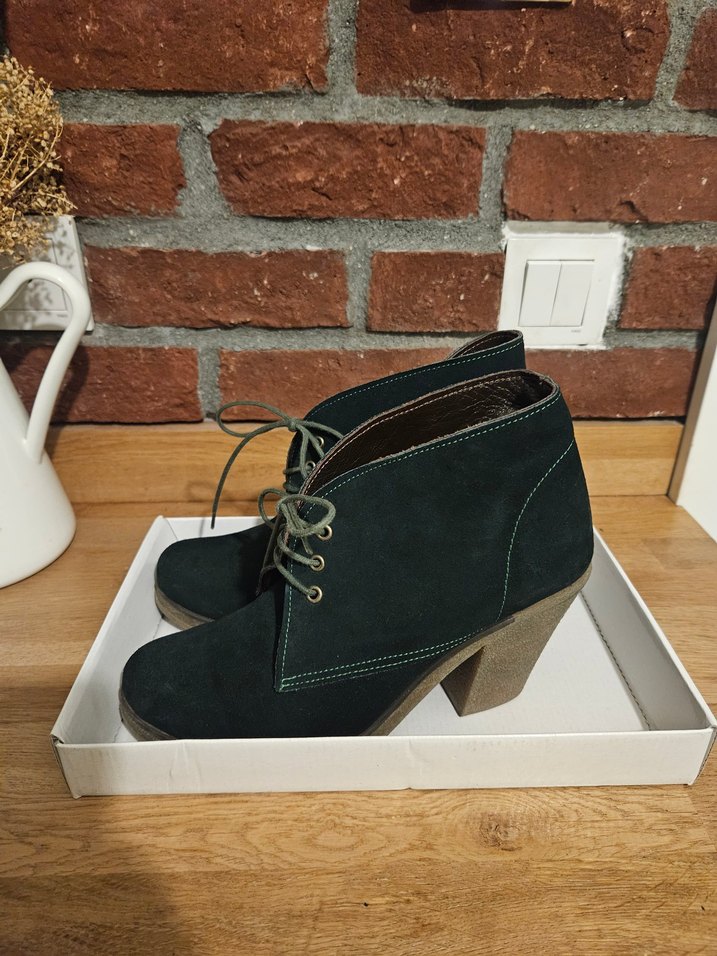 GÖN Yeşil Süet Topuklu Bot - Görsel 3