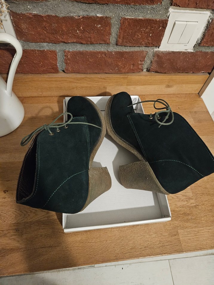 GÖN Yeşil Süet Topuklu Bot - Görsel 4