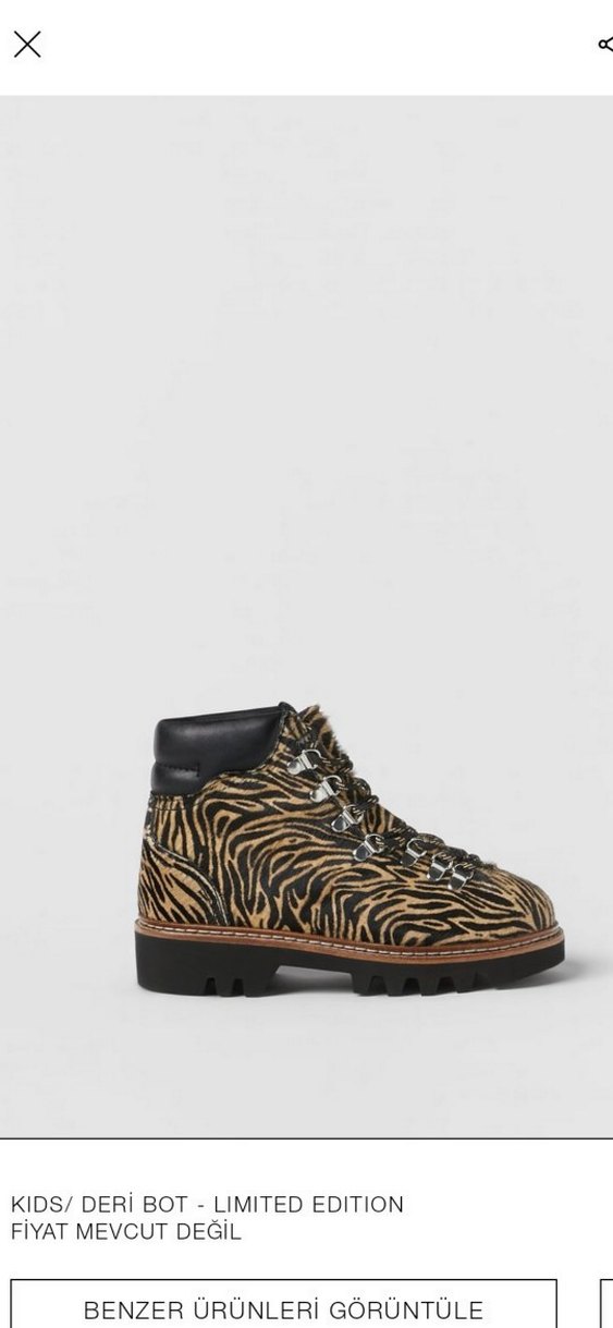 Zara kids deri hayvan desenli bot - Görsel 2