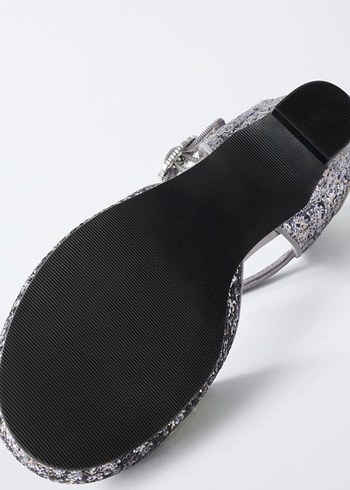 Gri Simli topuklu ayakkabı - Görsel 7