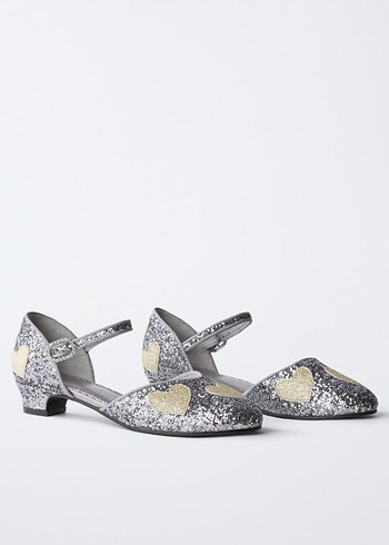 Gri Simli topuklu ayakkabı - Görsel 2