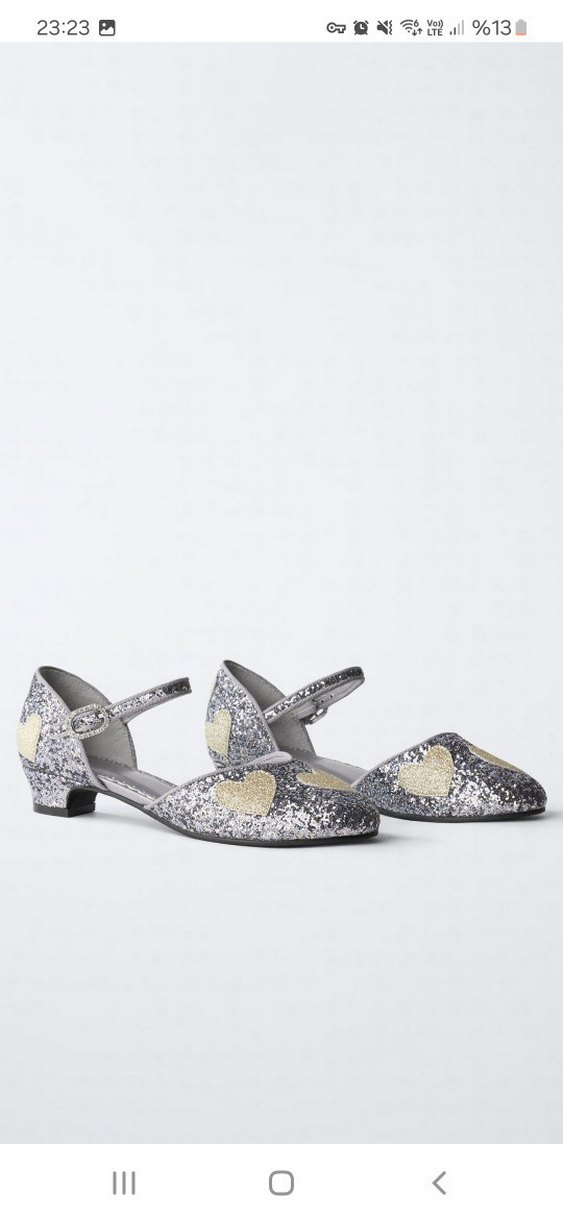 Gri Simli topuklu ayakkabı - Görsel 2