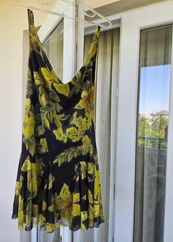 Çiçekli Desenli Mini Tül Elbise - Görsel 13