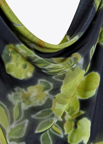 Çiçekli Desenli Mini Tül Elbise - Görsel 8