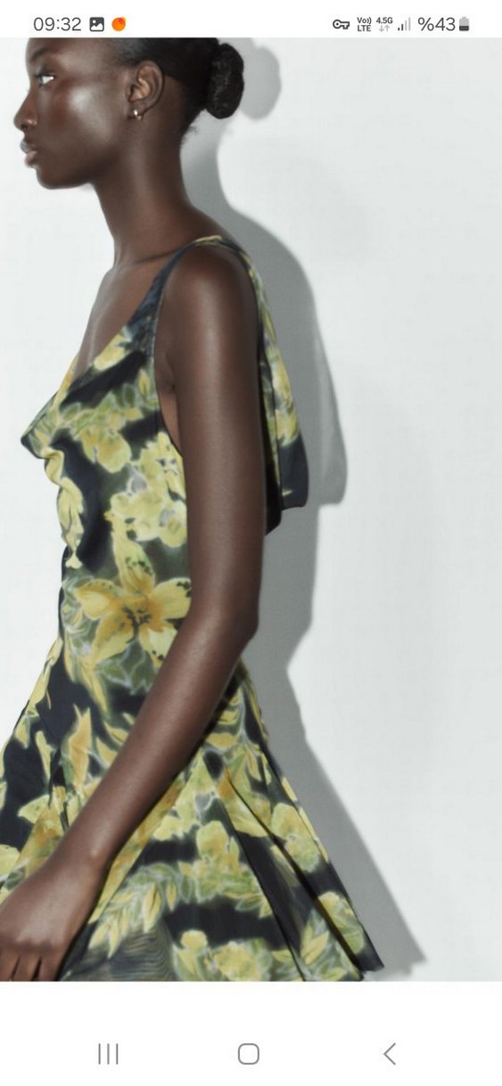 Çiçekli Desenli Mini Tül Elbise - Görsel 3